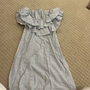 Blue and white striped dress